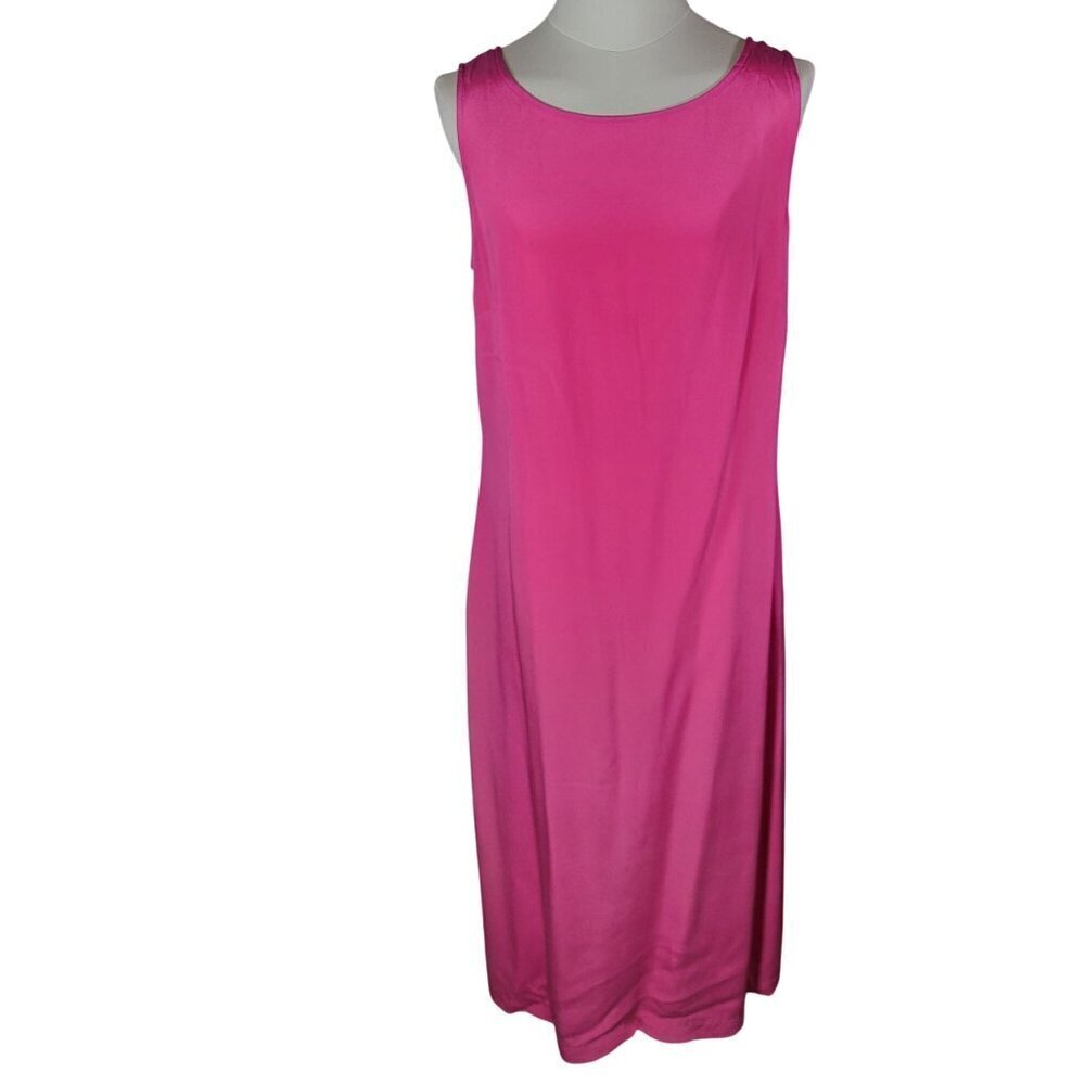 Cynthia Howie Maggy Boutique Women Pink Silk Sleeveless Midi Dress Size 12